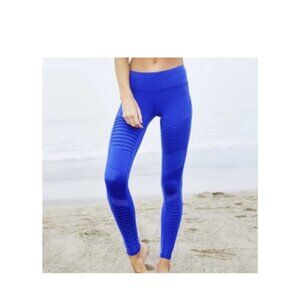 Alo Yoga Moto Bright Blue Leggings Size M